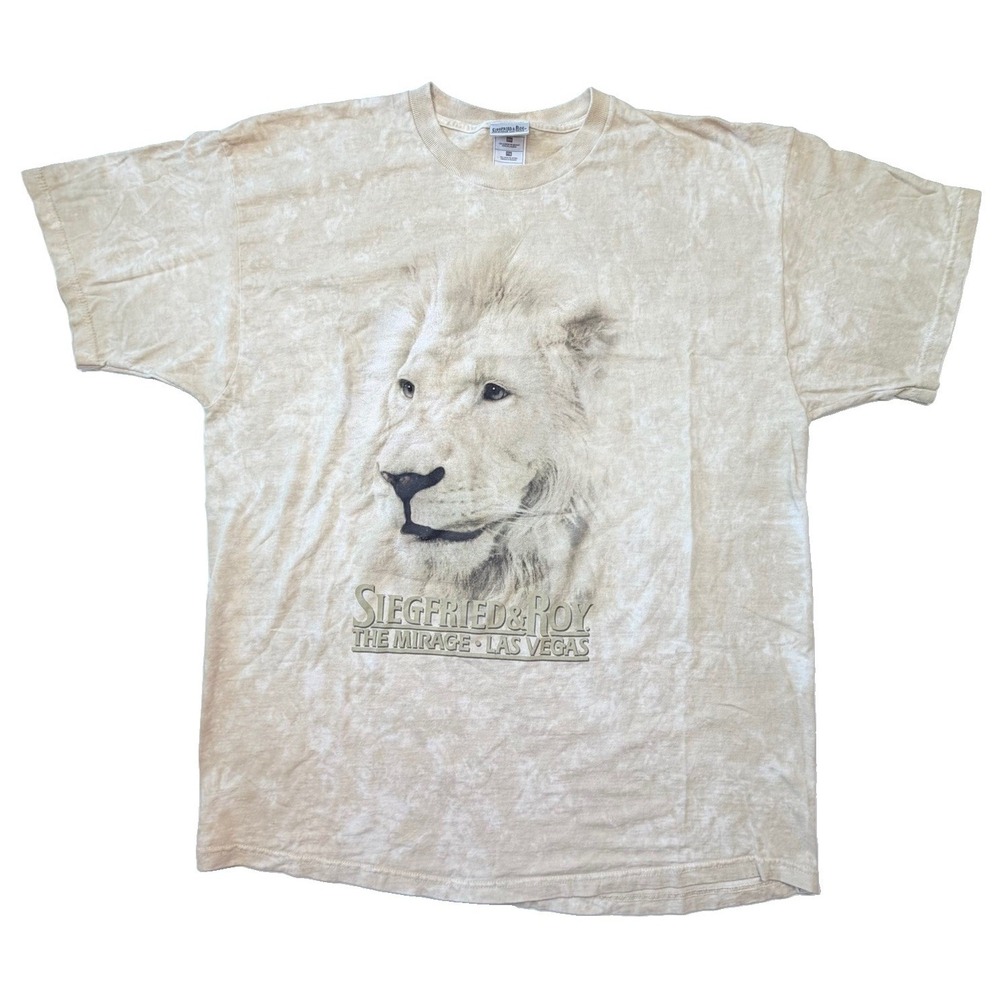 Vintage Siegfried & Roy The Mirage Las Vegas White Lion T-Shirt XXL 90s